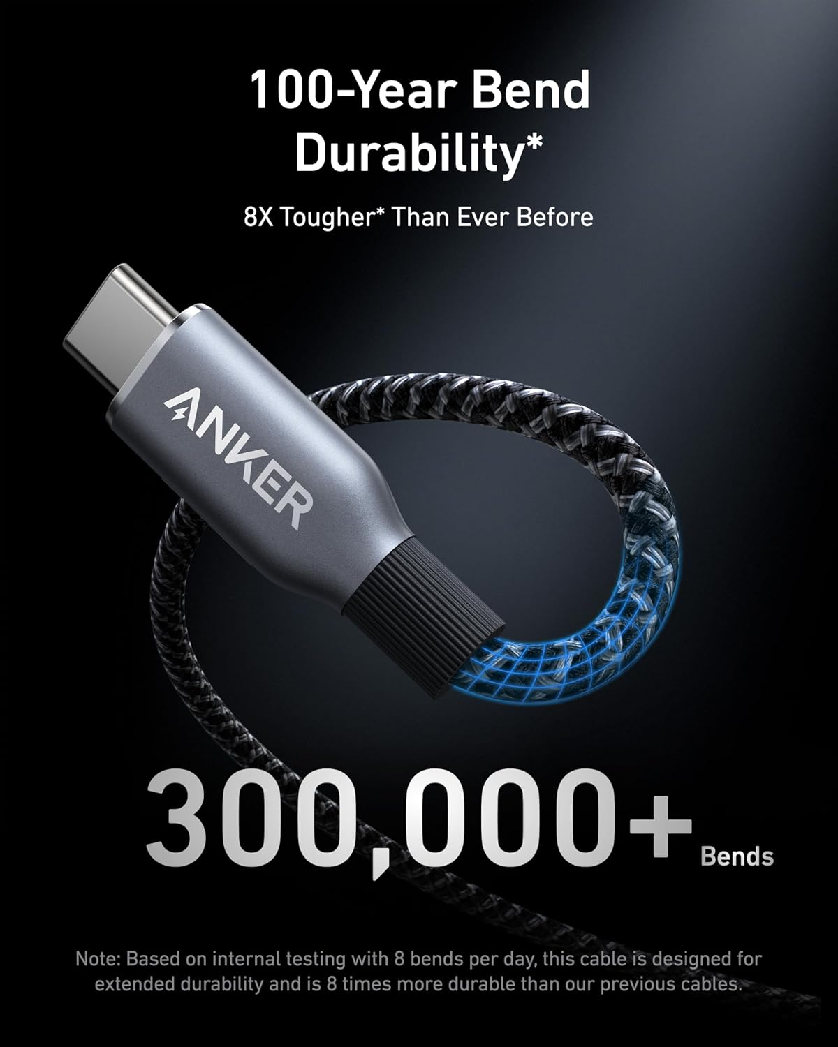 Anker Prime USB-C til USB-C data- og ladekabel, 240 W, 0,9 m, svart A88E2011