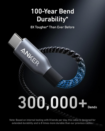 Anker Prime USB-C til USB-C data- og ladekabel, 240 W, 0,9 m, svart A88E2011