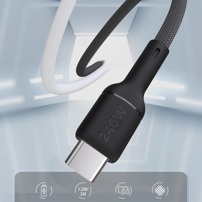USB-C Data- og ladekabel - USB-C Dudao L9C Max, 240W, 1,2m, Svart