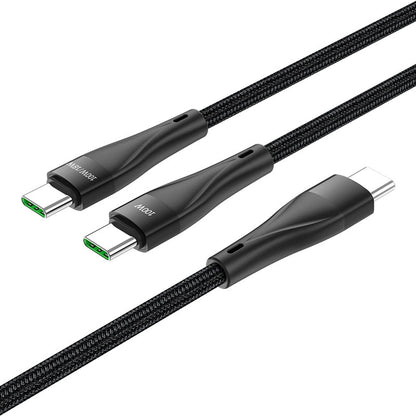 USB-C data- og ladekabel - USB-C HOCO U102 Super, 100 W, 1,2 m, svart