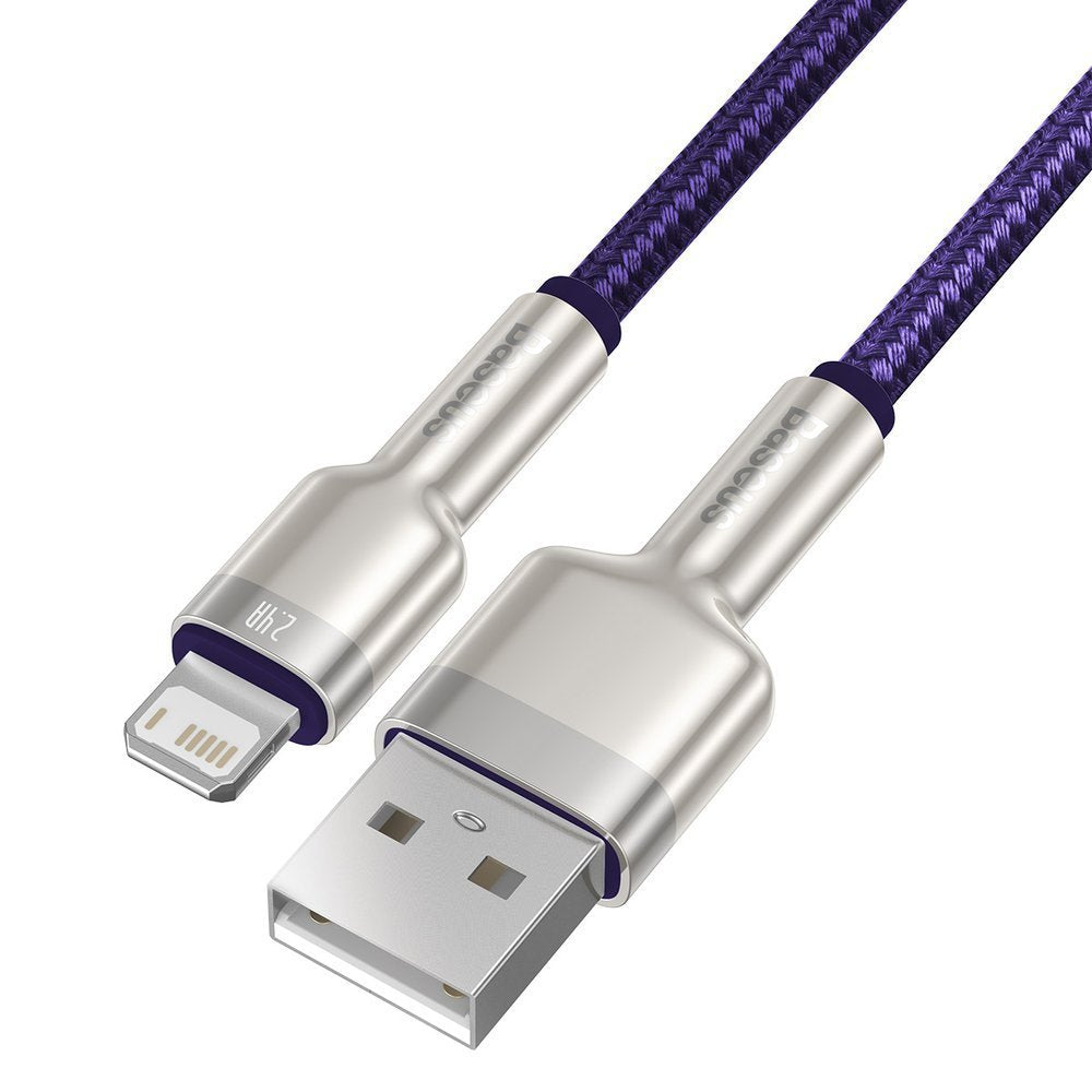 USB-A - Lightning Baseus Cafule Metal Series data- og ladekabel, 18W, 2m, Lilla CALJK-B05