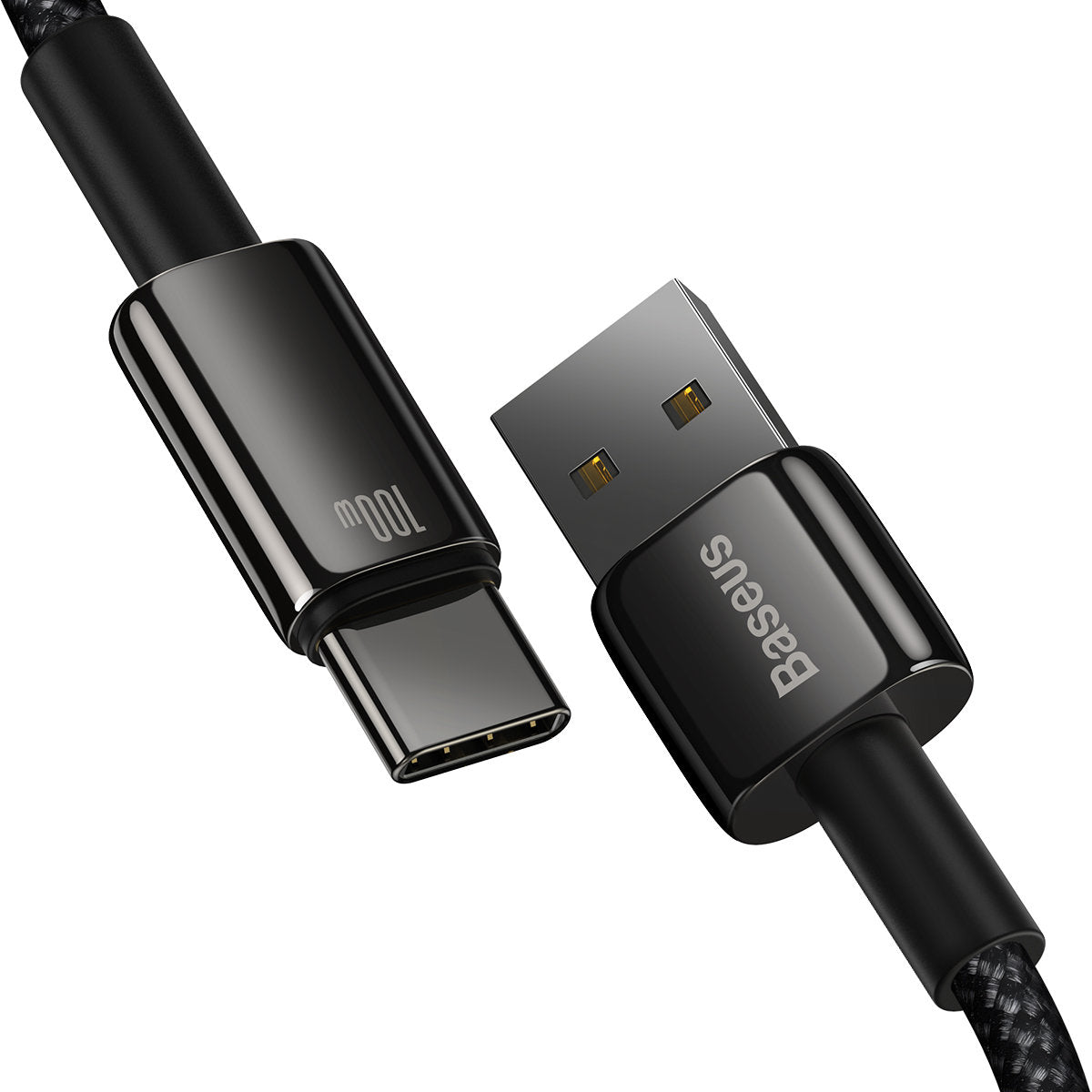 Baseus Tungsten Gold USB-A til USB-C data- og ladekabel, 100 W, 2 m, svart CAWJ00010101 