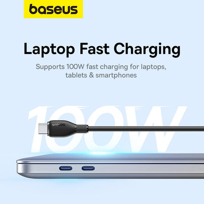 USB-C til USB-C Baseus Pudding data- og ladekabel, 100W, 2m, Svart P10355702111-01