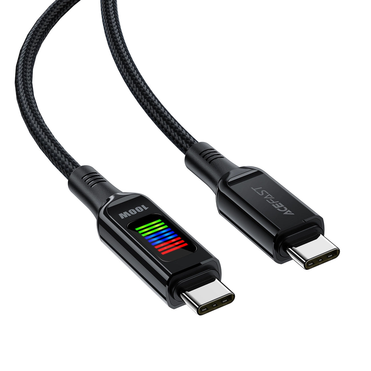 USB-C data- og ladekabel - USB-C Acefast C7-03, 100W, 1.2m, Svart