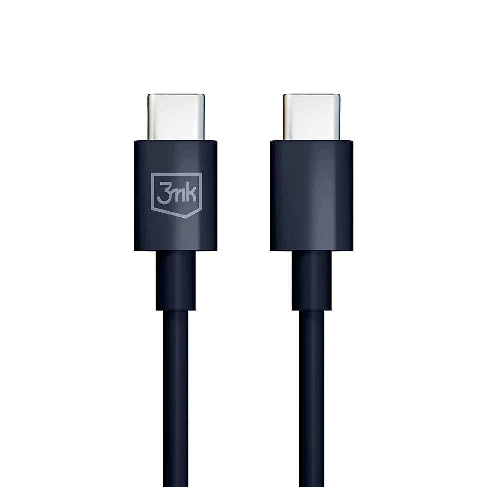 USB-C data- og ladekabel - USB-C 3MK Hyper, 100W, 1.2m, Svart