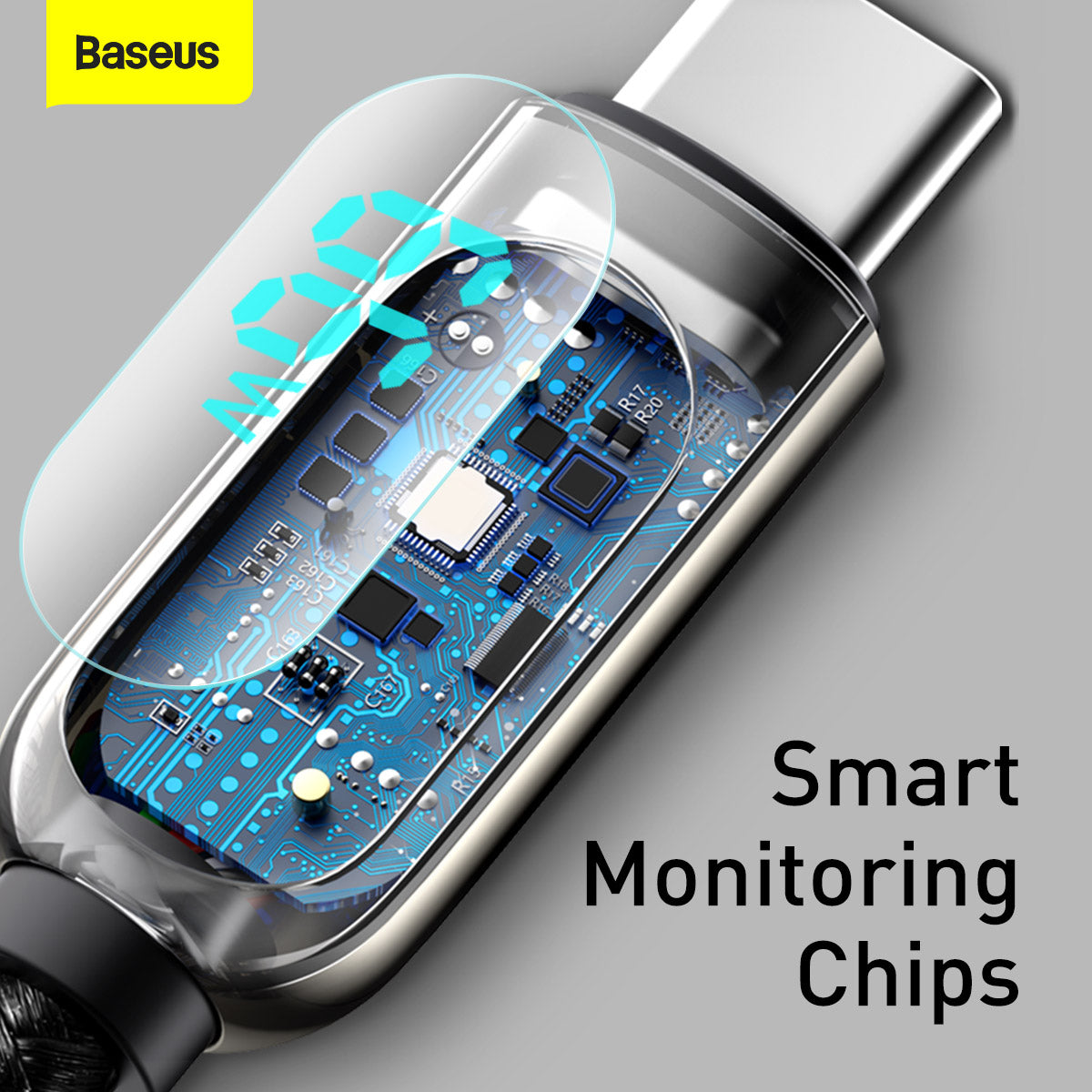 USB-A til USB-C data- og ladekabel fra Baseus, 66W, 2m, Svart CASX020101