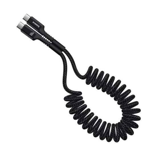 USB-C til USB-C Baseus Fish Eye Spring data- og ladekabel, 100W, 1m, Svart P10320203111-00