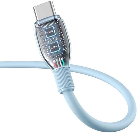 USB-A - USB-C Baseus Pudding data- og ladekabel, 100W, 2m, Blå P10355703311-01