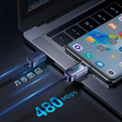 USB-C til USB-C data- og ladekabel Joyroom A4 Display, 100W, 1.2m, Blå