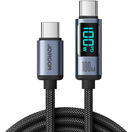 USB-C til USB-C data- og ladekabel Joyroom S-A16 Prism Display, 100W, 1.2m, Svart