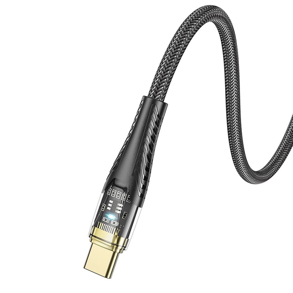 USB-C til USB-C data- og ladekabel HOCO U121, 60W, 1.2m, Svart