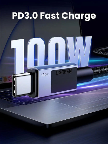 USB-C til USB-C UGREEN L512 data- og ladekabel, 100W, 0.5m, Grå