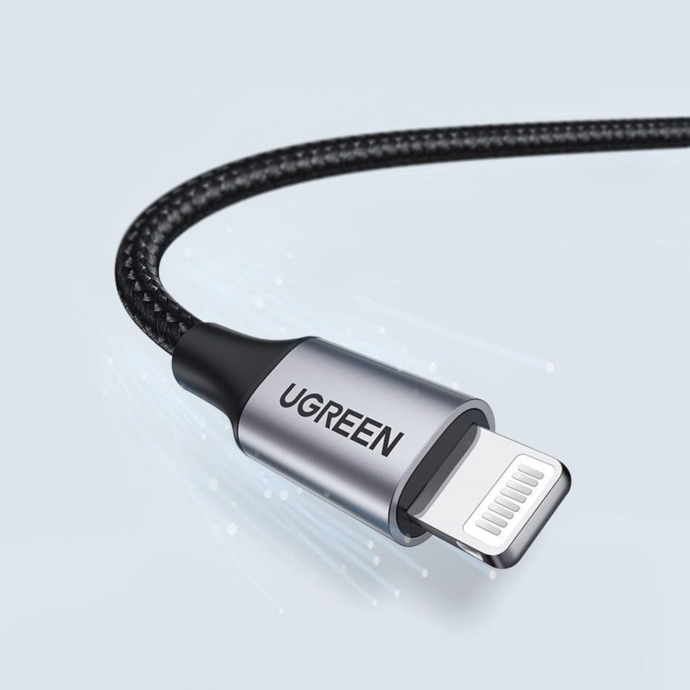 USB-A til Lightning UGREEN US199 data- og ladekabel, 18W, 1m, Grå