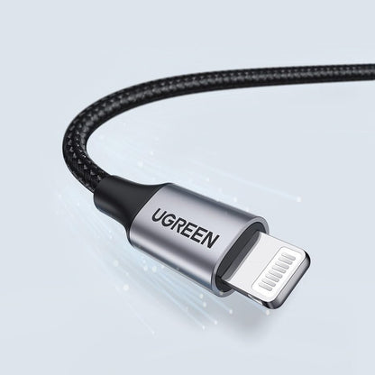USB-A til Lightning UGREEN US199 data- og ladekabel, 18W, 1m, Grå