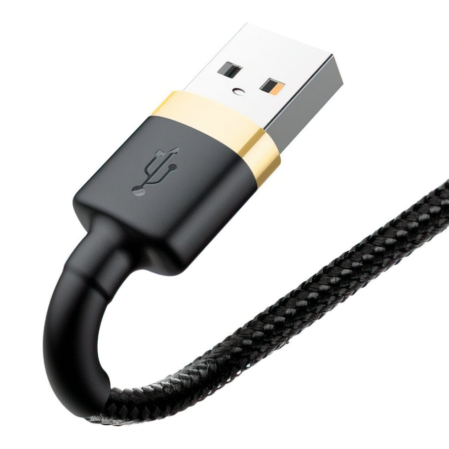 USB-A - Lightning Baseus Cafule data- og ladekabel, 18W, 3m, Gull CALKLF-RV1