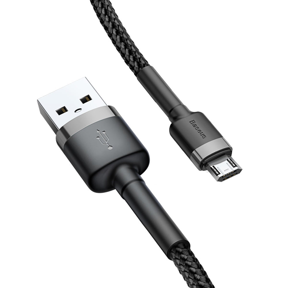 USB-A - microUSB Baseus Cafule data- og ladekabel, 18W, 2m, Grå CAMKLF-CG1