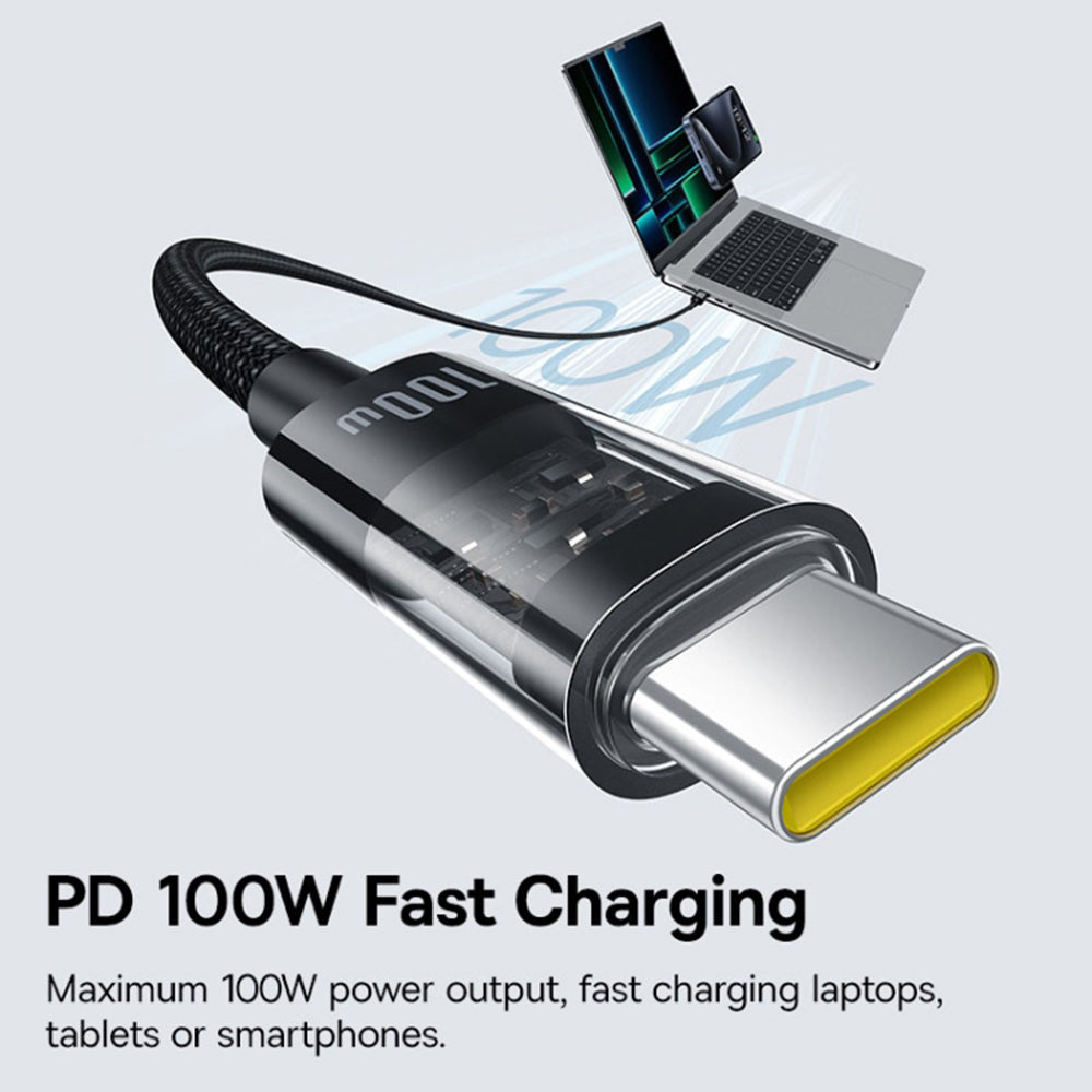 USB-C - USB-C Baseus Gem data- og ladekabel, 100W, 2m, Svart P10373000111-01