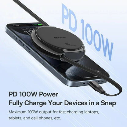 USB-C til USB-C Baseus Pathfinder Retractable data- og ladekabel, 100W, 1m, Svart P10368400111-00