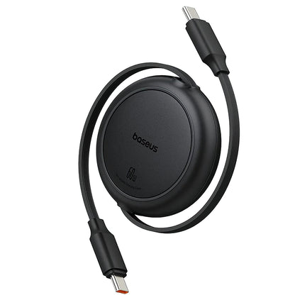 USB-C til USB-C Baseus Free2Pull Mini Retractable Data- og Ladekabel, 60W, 1m, Svart P10364500111-01