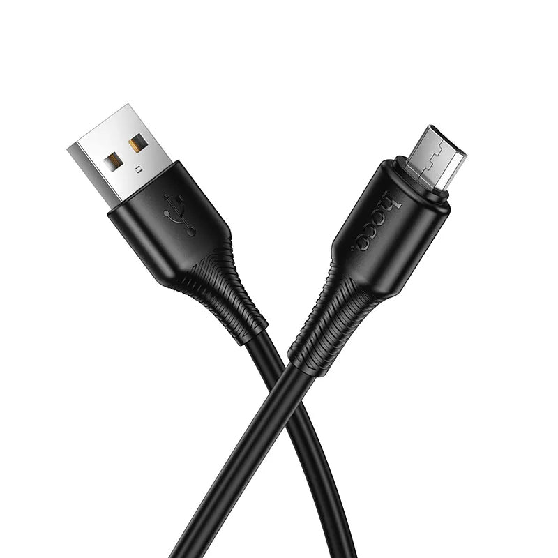 Data- og ladekabel USB-A - microUSB HOCO X120, 18W, 1m, Svart