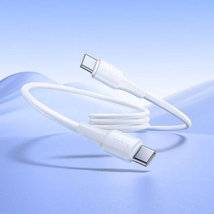 USB-C til USB-C data- og ladekabel HOCO X120, 60W, 1m, Hvit