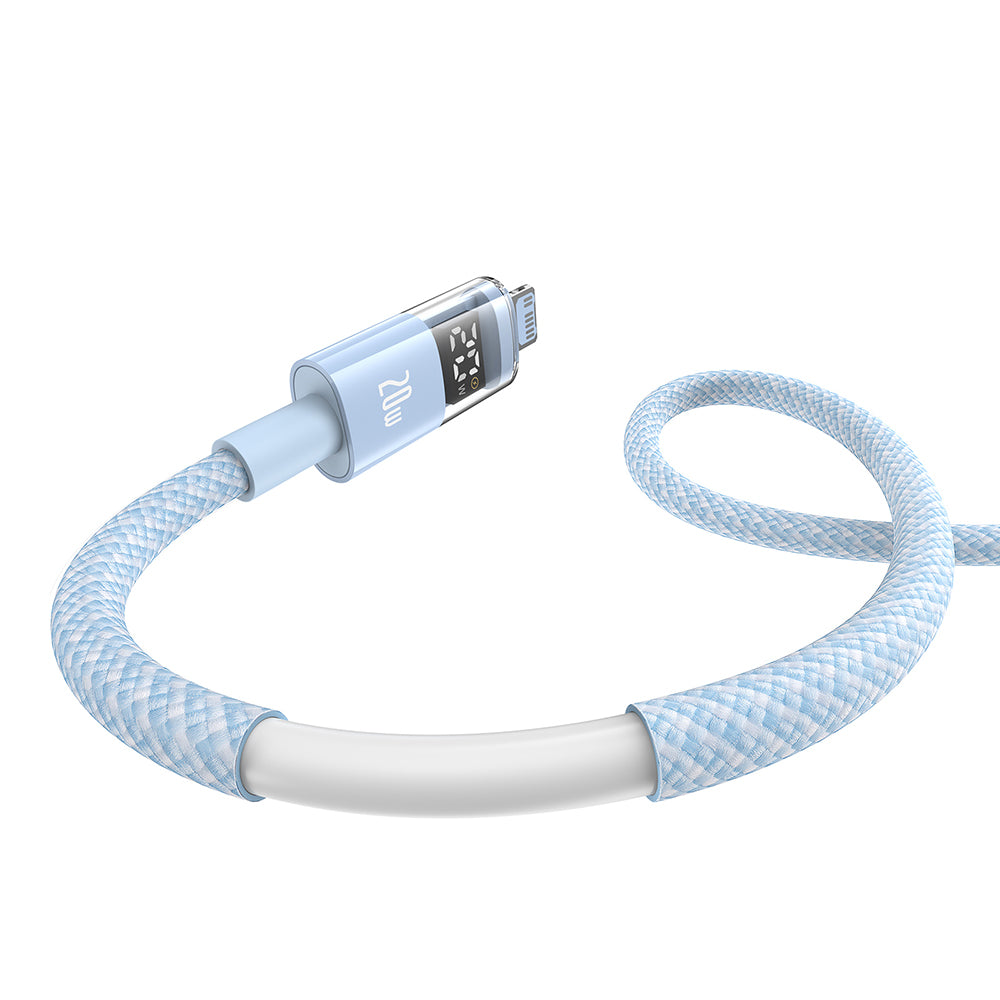 USB-C - Lightning Baseus Display 2 data- og ladekabel, 20W, 1m, Blå P10382703311-00