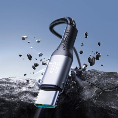USB-C til USB-C data- og ladekabel Joyroom S-A28 Flash, 60W, 2m, Svart