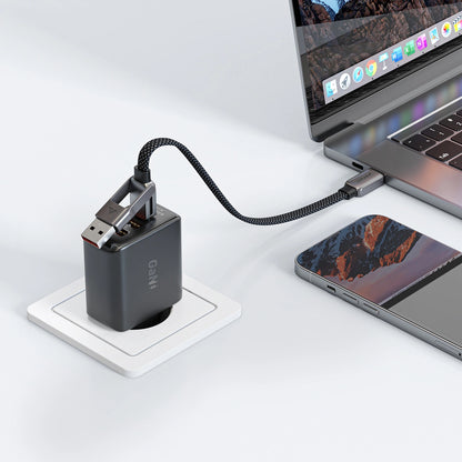 USB-C - USB-A / USB-C Acefast C13-05 data- og ladekabel, 60W, 0.2m, Svart