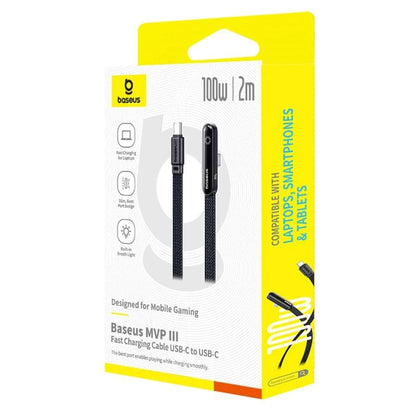 USB-C til USB-C data- og ladekabel Baseus MVP 3, 100W, 2m, Svart P10382500121-01