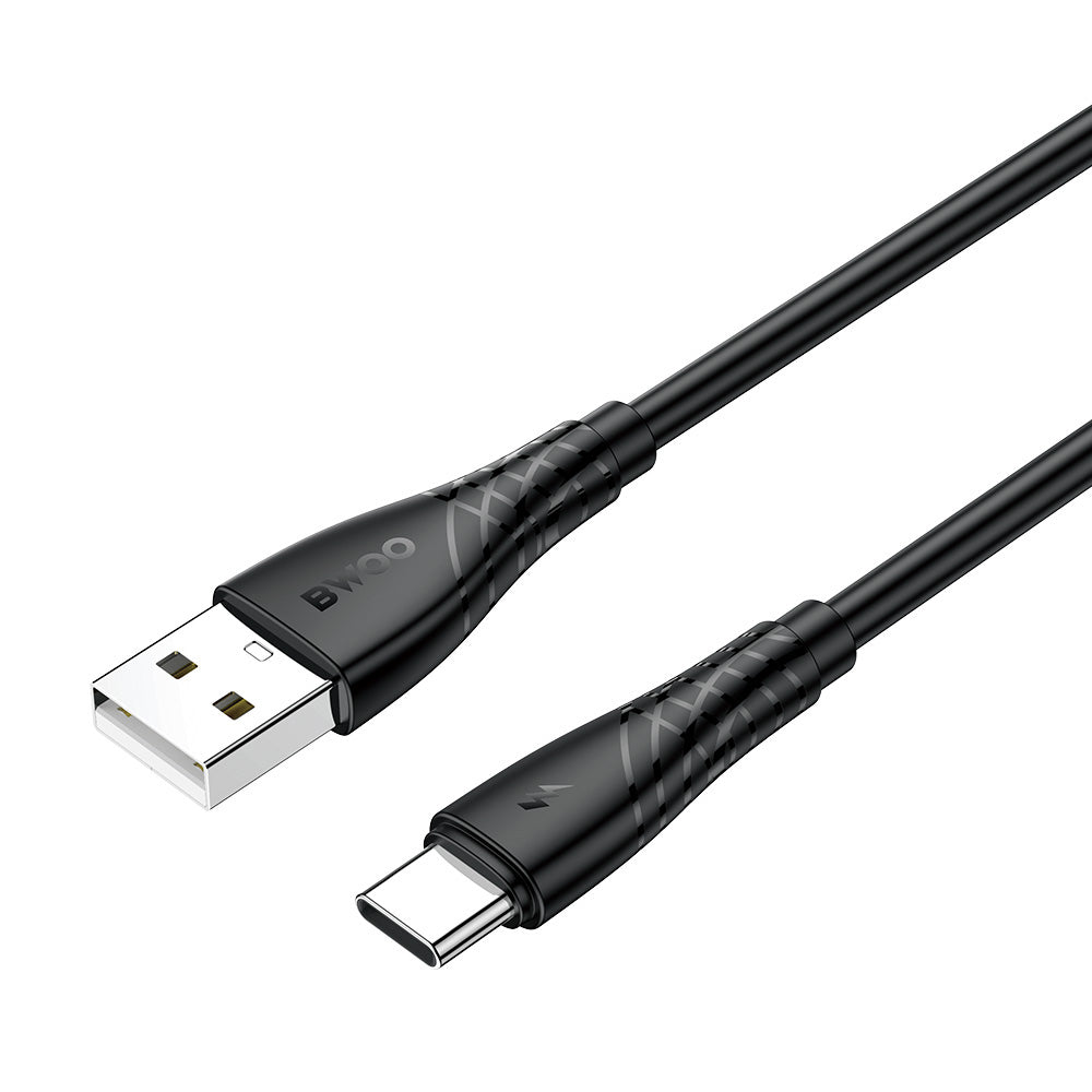 Data- og ladekabel USB-A til USB-C BWOO BO-X318C, 27W, 1m, Svart
