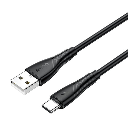 Data- og ladekabel USB-A til USB-C BWOO BO-X318C, 27W, 1m, Svart