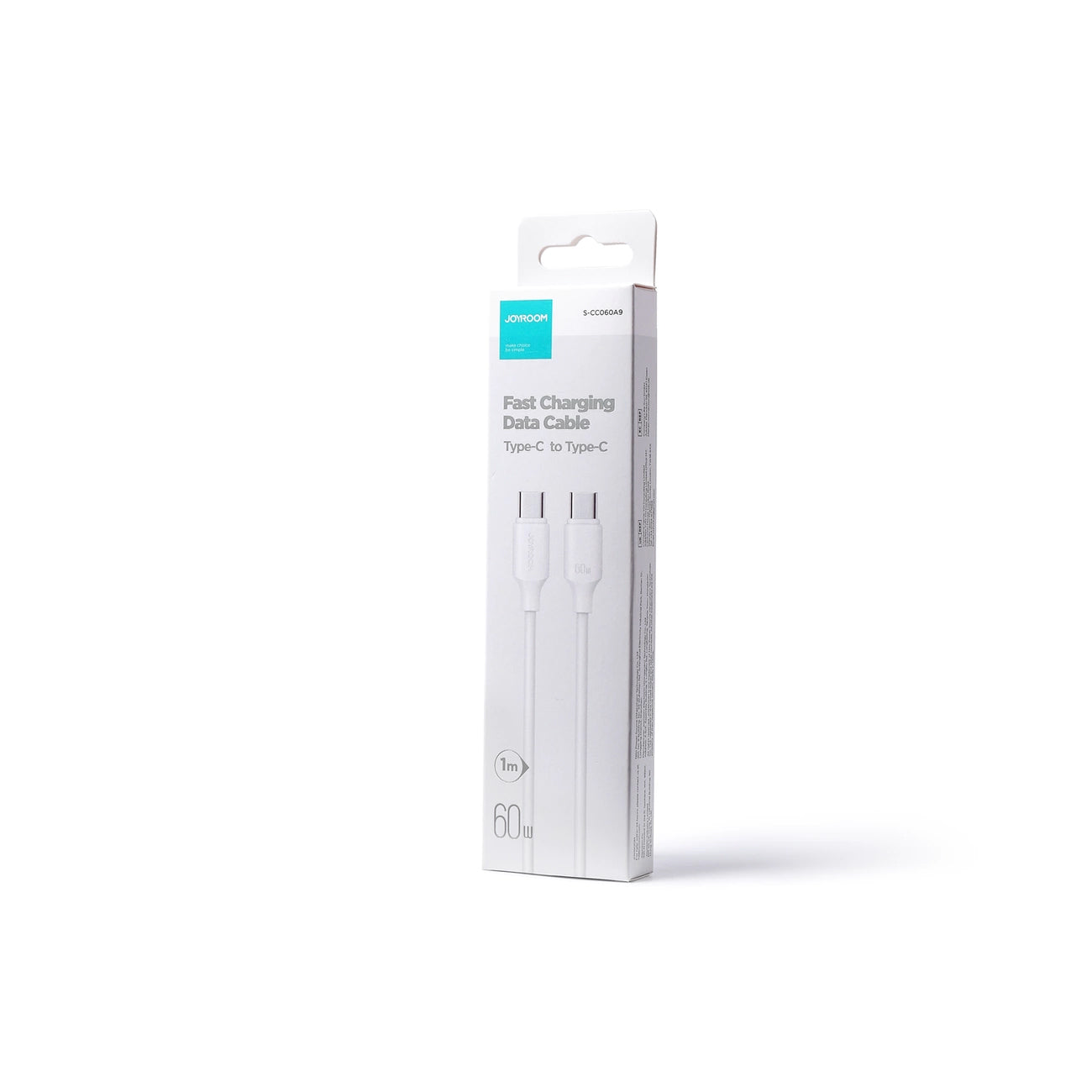 USB-C til USB-C data- og ladekabel Joyroom S-A9, 60W, 1m, Hvit