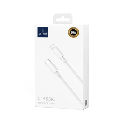 USB-C til Lightning data- og ladekabel WiWu Wi-C008, 30W, 1.2m, Hvit