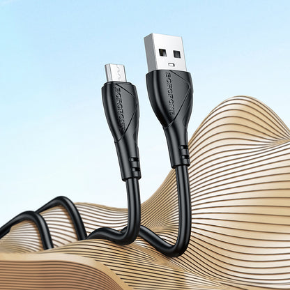 USB-A - microUSB Borofone BX121 Energy data- og ladekabel, 18W, 1m, Svart