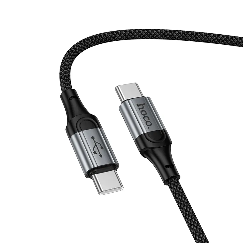 USB-C til USB-C data- og ladekabel HOCO X121, 60W, 1.5m, Svart