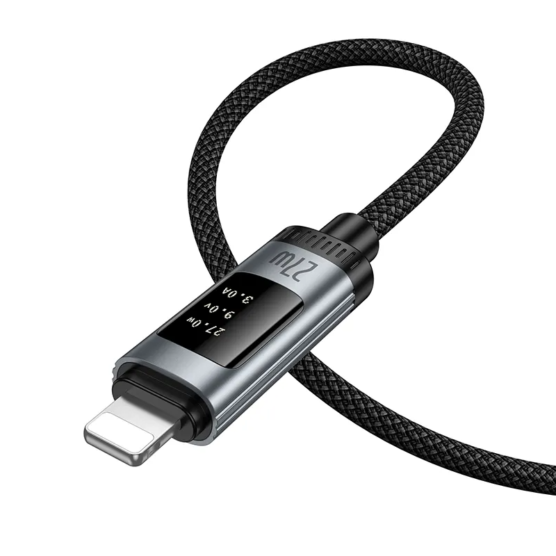 USB-C - Lightning Data- og Ladekabel HOCO Display U148, 27W, 1.2m, Svart