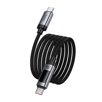 USB-C til USB-C data- og ladekabel HOCO Display U148, 240W, 1.2m, Svart