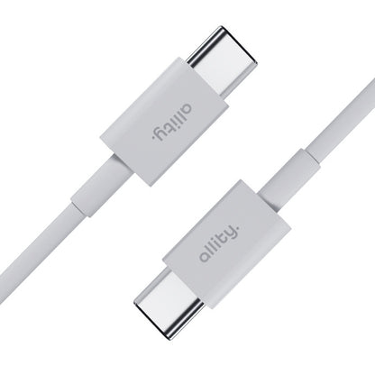USB-C til USB-C data- og ladekabel Allity. AUC-03, 100W, 2m, Hvit