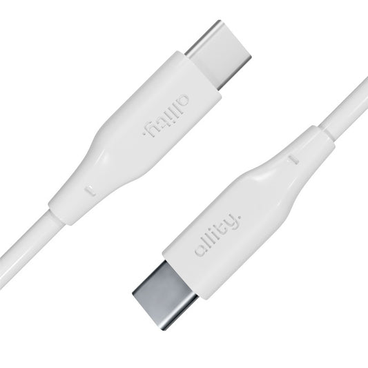USB-C Data- og Ladekabel - USB-C Allity. AUC-02, 100W, 2m, Hvit