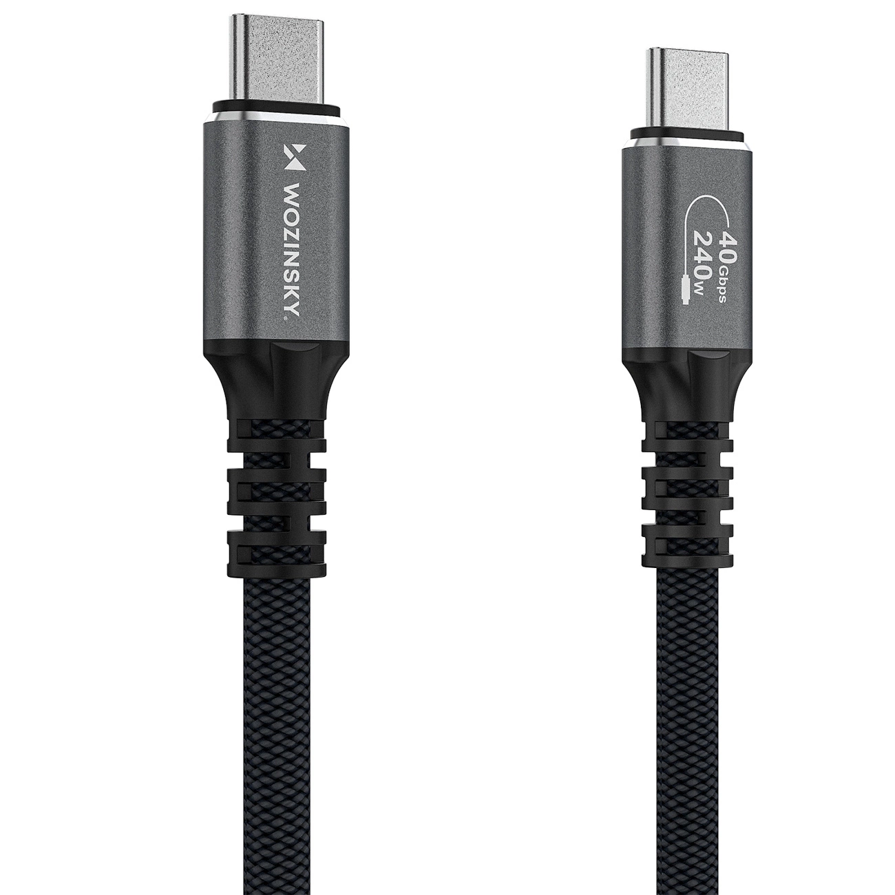 USB-C til USB-C data- og ladekabel WZK WPS-UY42S, 240W, 2m, Svart
