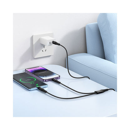 USB-C - Lightning / USB-C Ladekabel HOCO X123, 10W, 1m, Svart