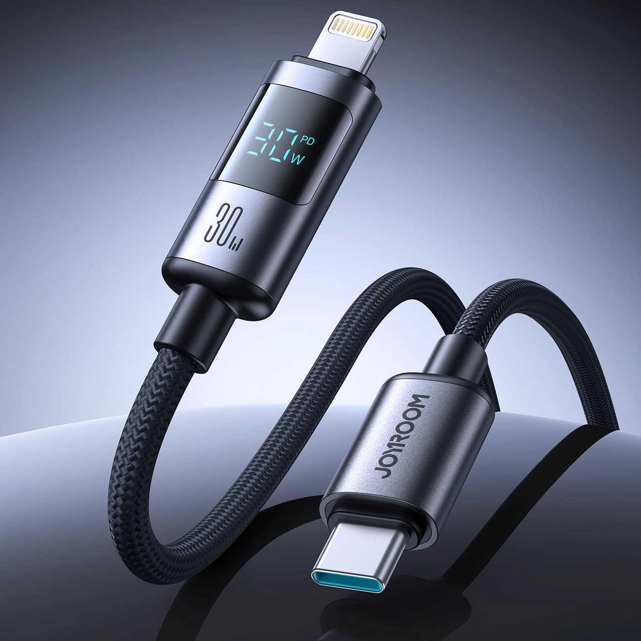 USB-C til Lightning-lade- og datakabel Joyroom S-A16 Pro Prism Display, 30W, 1.2m, Svart