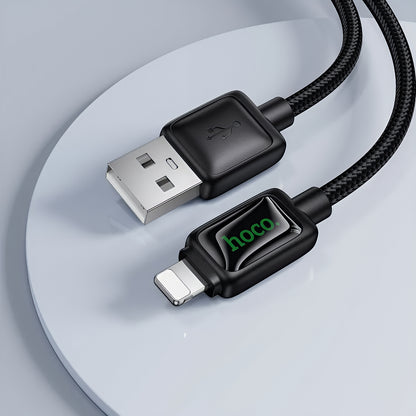 USB-A - Lightning Data- og Ladekabel HOCO U146, 12W, 1.2m, Svart