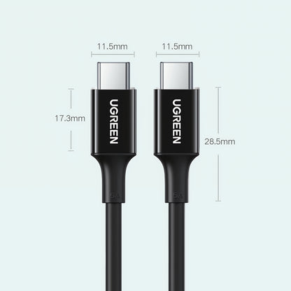 USB-C til USB-C data- og ladekabel UGREEN US300, 100W, 2m, Hvit