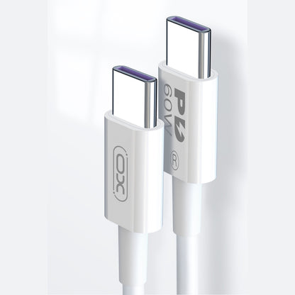 USB-C til USB-C data- og ladekabel XO Design NB-Q190B, 60W, 2m, Hvit