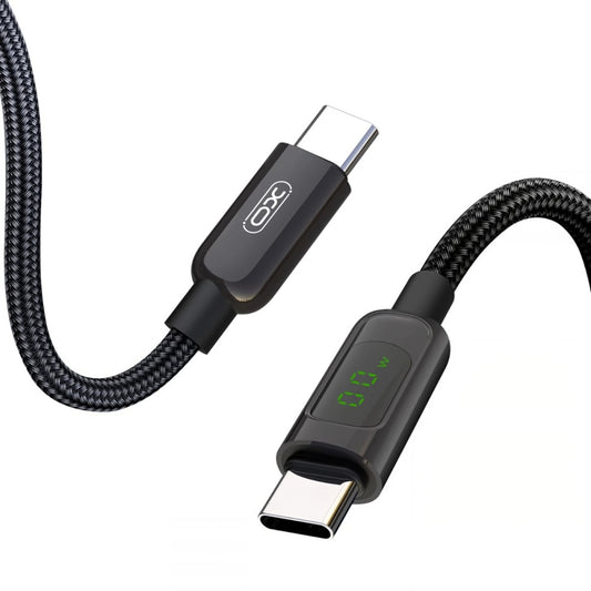 USB-C data- og ladekabel - USB-C XO Design NB-Q203B Display, 60W, 1m, Svart