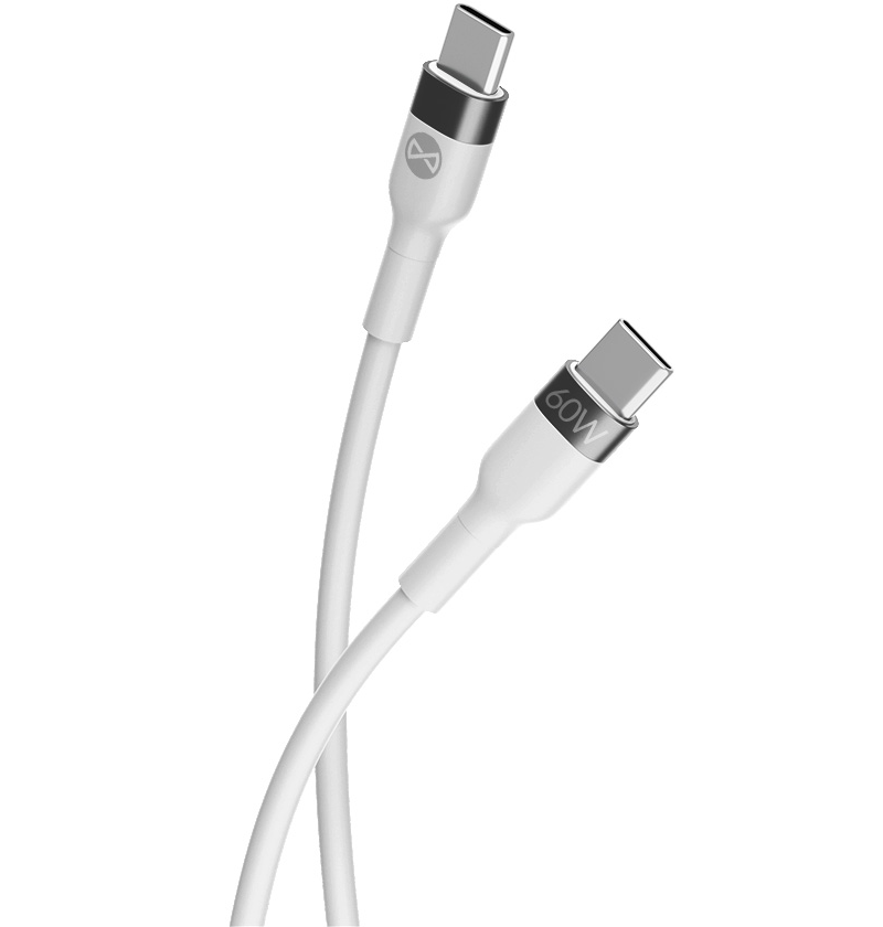USB-C data- og ladekabel - USB-C Forever Flexible, 60W, 2m, Hvit