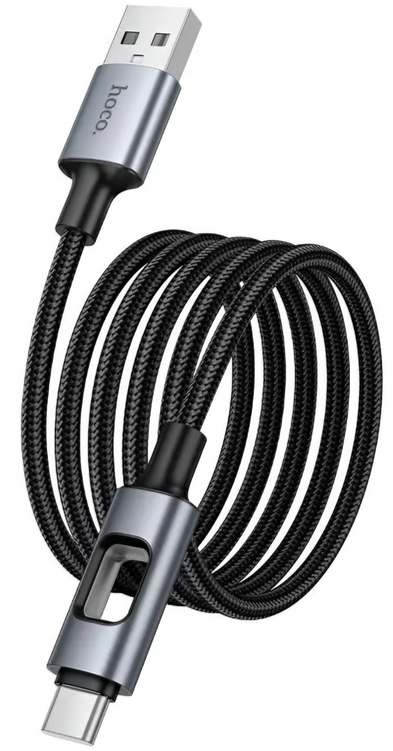 USB-A til USB-C HOCO U144 Led data- og ladekabel, 18W, 1.2m, Svart