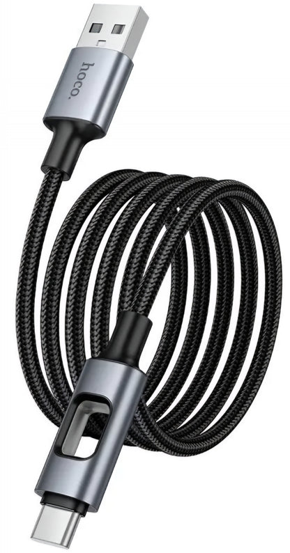 USB-A til USB-C HOCO U144 Led data- og ladekabel, 18W, 1.2m, Svart