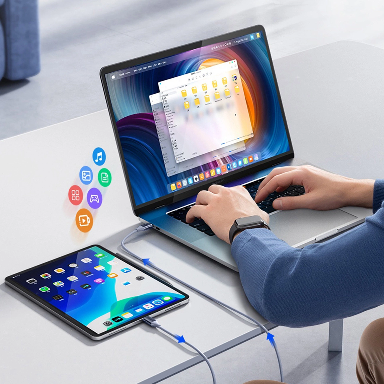USB-C til USB-C data- og ladekabel Orico CDX, 60W, 1m, Blå